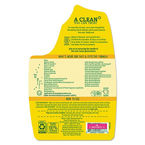 Buy now Seventh Generation Natural Automatic Dishwasher Gel, Lemon, 42 Oz Bottle at indiglob india