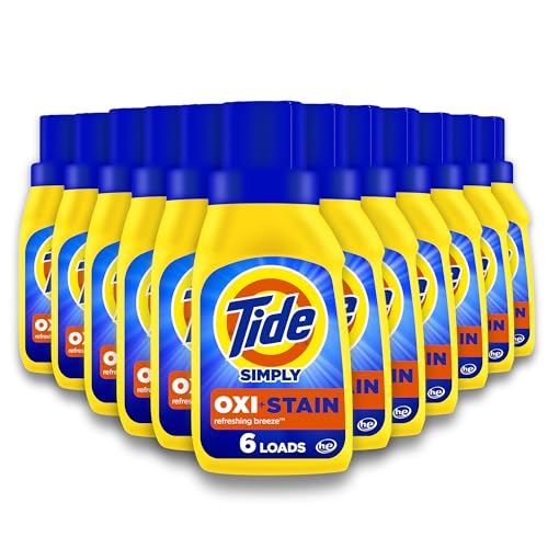 Buy now Tide Simply Oxi Boost + Ultra Stain Release Laundry Detergent, 10 fl oz, 6 Loads, Tough on Stains, Whitens, Brightens, Refreshing Breeze Scent at indiglob india