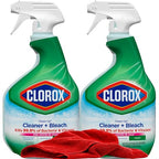 Buy now Clorox Clean-Up Cleaner Bleach Spray, 2 Pack, All Purpose Bleach Spray Trigger, Disinfects Kitchen,Bathroom,Tiles,Original Scent, Mold & Mildew Cleaner, 32 oz. Each plus red Microfiber Cleaning Cloth at indiglob india