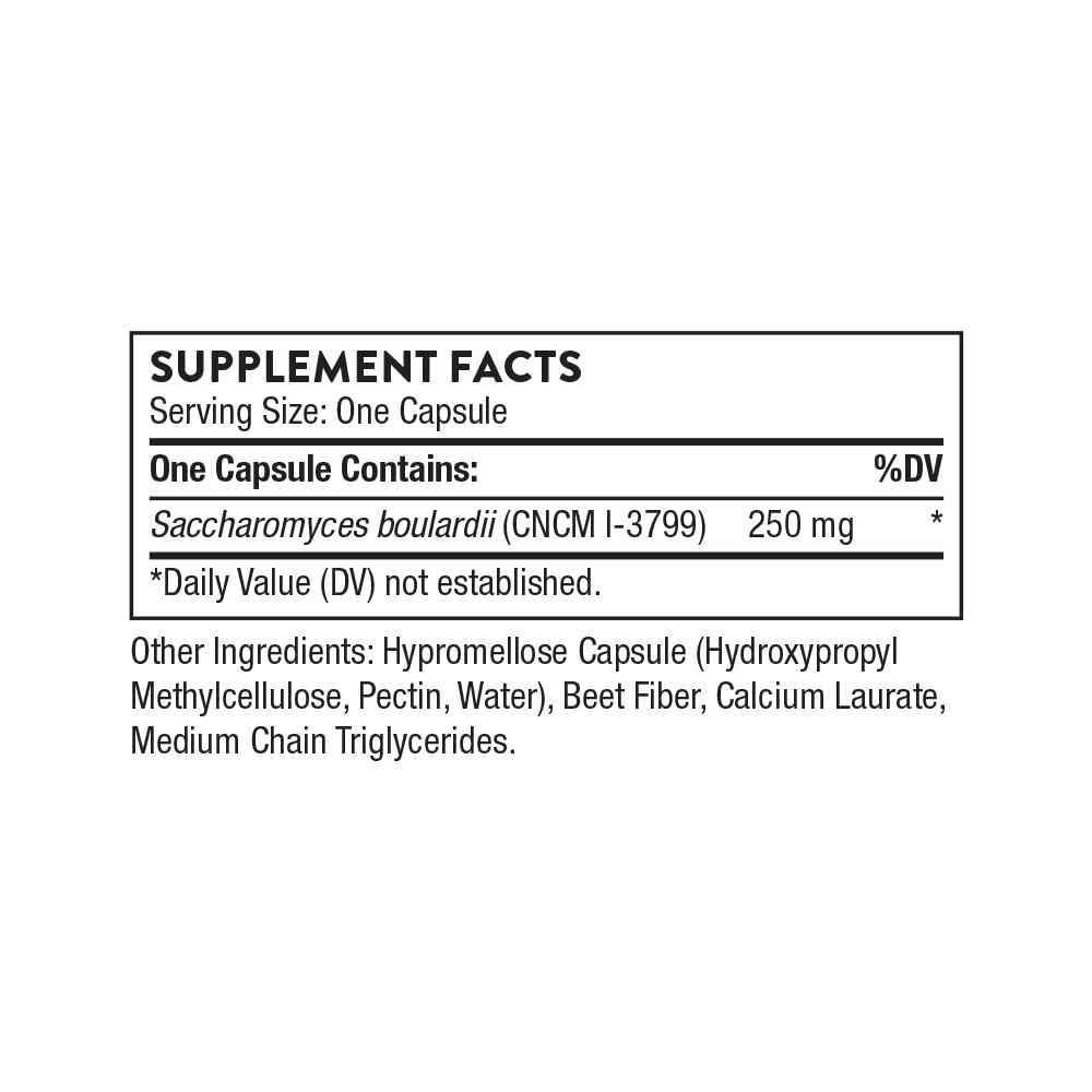 THORNE - Sacro-B - Saccharomyces boulardii - Shelf Stable Probiotic - Gut Health Supplement to Support Immune Function in the Gut - Occasional Diarrhea Relief* - Third-Party Certified - 60 Capsules