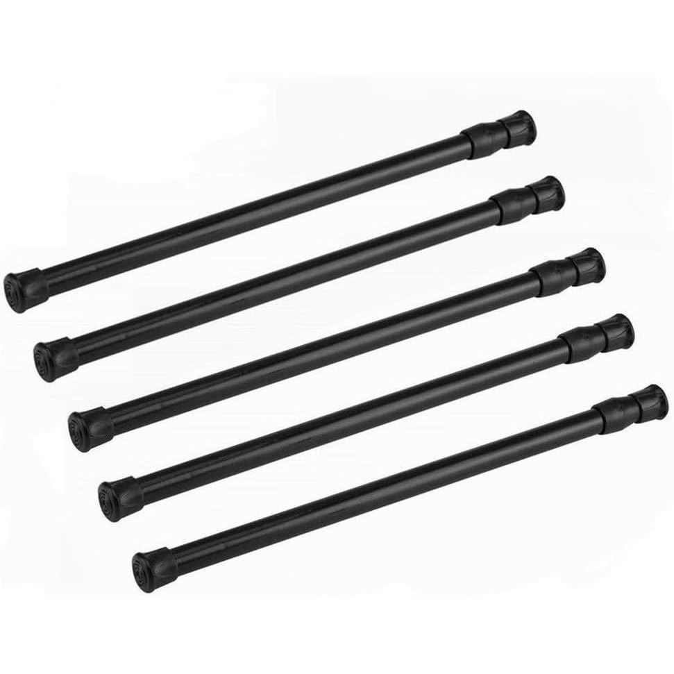 Buy now Tension Rods, 4 Pack 15.7-28 Inches Adjustable Spring Steel Cupboard Bars Tension Curtain Rod Shower Rod Extendable Width 15.7-28 inches Black02 at indiglob india