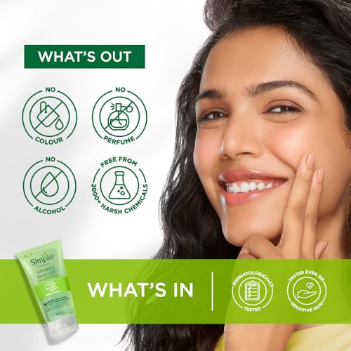 Buy now Simple Kind to Skin Refreshing Facial Wash Gel ,150 ml (5 Ounce) at indiglob india