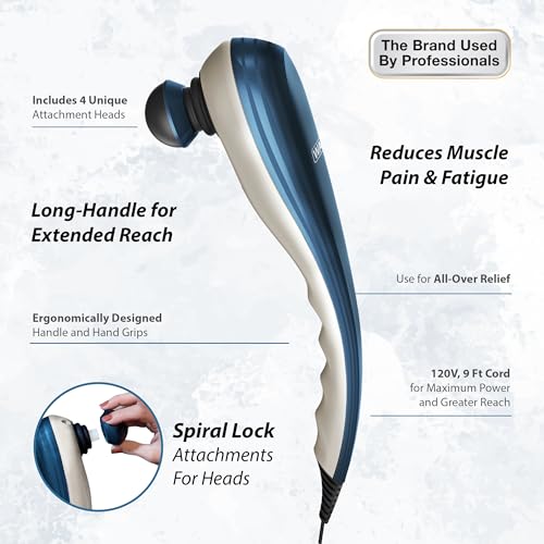Buy now Wahl Deep Tissue Corded Long Handle Percussion Massager, Handheld Therapy with Variable Intensity to Relieve Pain in The Back, Neck, Shoulders, Muscles, & Legs, FSA Eligible, Model 4290-300 at indiglob india