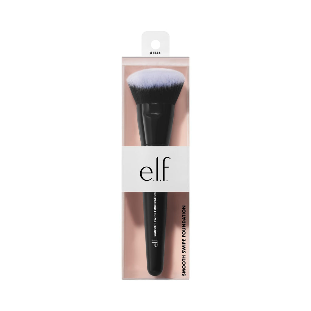 Buy now e.l.f. Smooth Swipe Foundation Brush, Face Makeup Brush For A Natural-Looking Finish, For Liquid & Cream Formulas, Vegan & Cruelty-Free at indiglob india