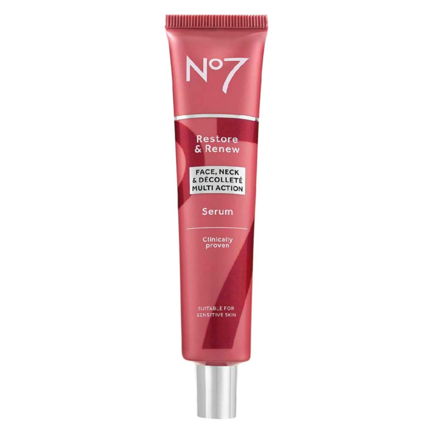 No7 Restore & Renew Sculpting Face & Neck Serum, 1 fl oz | Anti-Aging Formula, Deep Wrinkle Repair, Collagen-Infused Skincare, Hydrating Hibiscus Peptides & Hyaluronic Acid