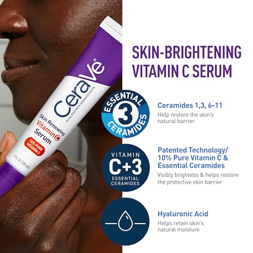 Buy now CeraVe Vitamin C Serum and Night Cream Skin Care Set, Brightening Serum with 10% Pure Vitamin C & Night Moisturizer with Peptides + Hyaluronic Acid, Travel Essentials, 1oz Vit C + 1.7oz Moisturizer at indiglob india