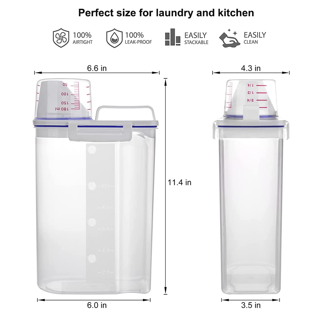 Laundry Detergent Dispenser - 70oz Scent Booster Beads Dispenser with Lids, Suitable for Laundry Beads, Oatmeal, Pet Food