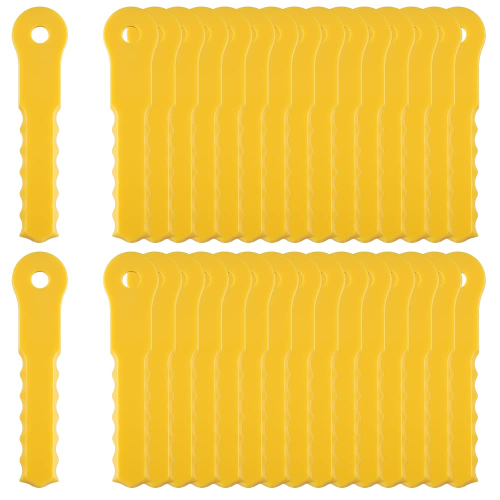 FourShow 30Pcs Replacement Blades Compatible with Weed Warrior Push-N-Load 3 Blade Trimmer Head and Pivotrim Hybrid 2-N-1 Head