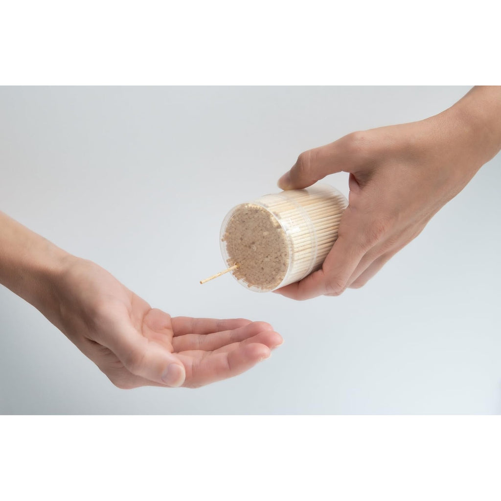 Traditional Single Point Wooden Toothpicks Made from Bamboo, Bulk Pack (500), -1 Container (500)