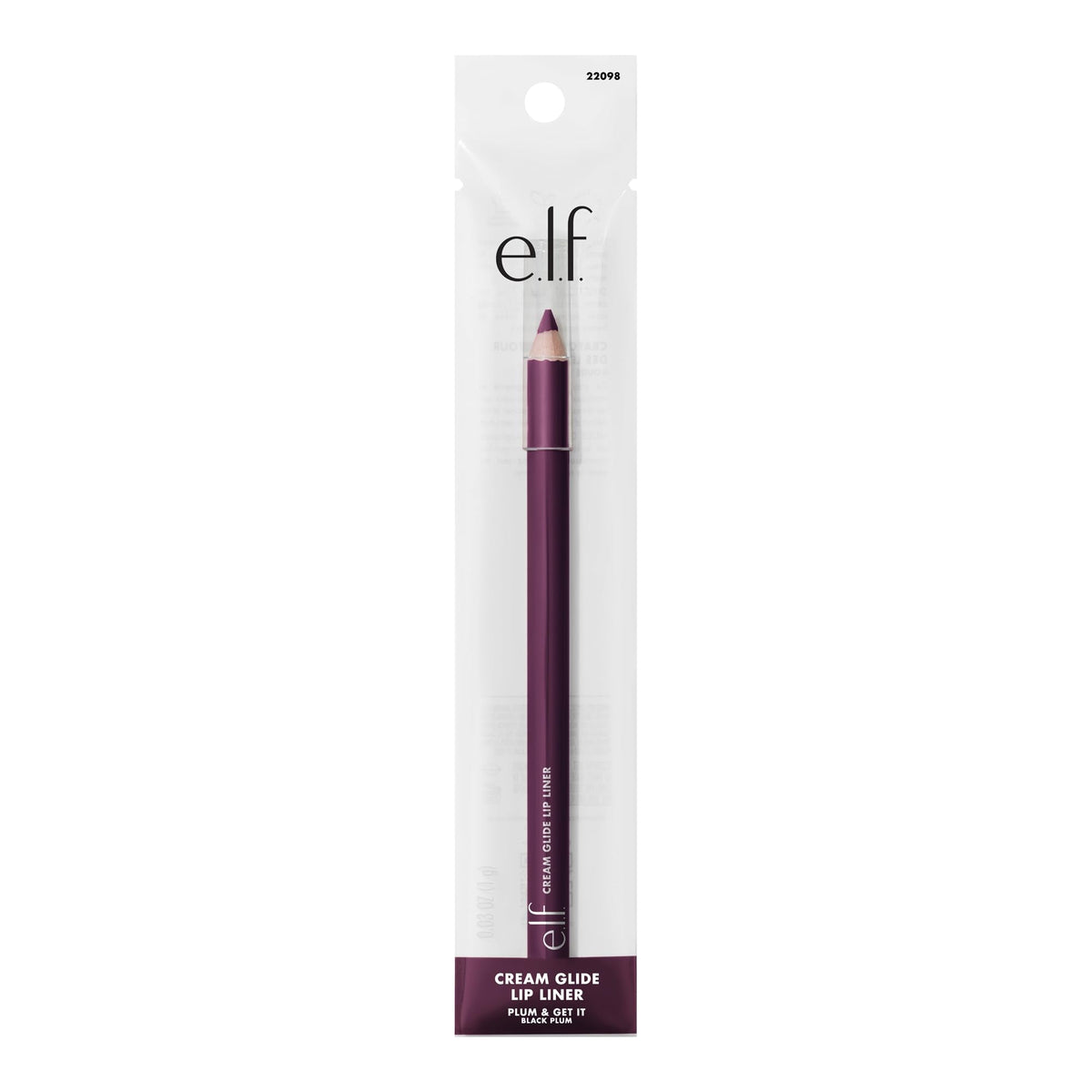 e.l.f. Cream Glide Lip Liner in Highly-Pigmented purple shade, packaged for easy use. Verified by CuratCart for trusted quality.