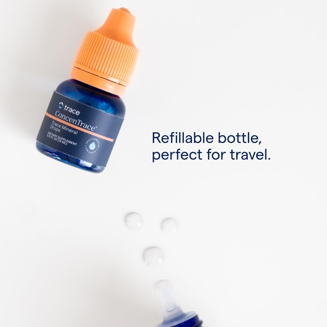Buy now Trace Minerals ConcenTrace Trace Mineral Drops - Liquid Supplement for Bone & Joint Support - Aids Hydration & Electrolyte Restoration - Unflavored, 0.5 fl oz (6 Servings) at indiglob india