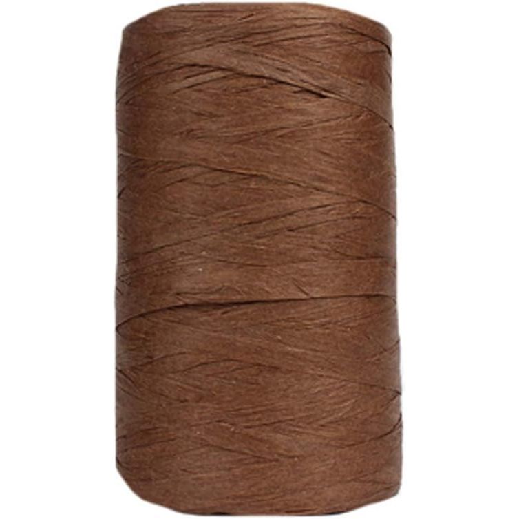 Buy now 316Yard Rayon Raffia Paper Crochet Brown Ribbon for Knit Summer Sun Hat, Beach Bag, Craft DIY Decoration Coffee Brown at indiglob india