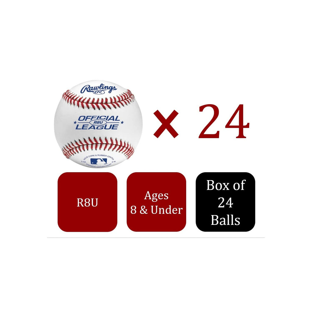 Rawlings | Official League Recreational Use Practice Baseballs | Youth/8U | R8U | Bucket | 24 Count
