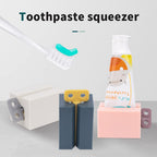 Y-Kelin 3 Pack Toothpaste Squeezer, Rolling Tube Key with Frosted Handle & Wall-Mountable Holder, Save Toothpaste & Creams (Pink + White + Light Blue)