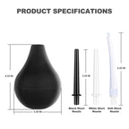 RANEU Enema Bulb Anal Douche Enema Kit for Women & Men with 3 Nozzles (4 Piece Set)