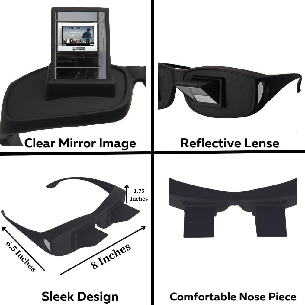 Buy now Evelots Laying Down Reading Glasses - Look Down Bed Readers - High Definition - Lazy Bed Prism Spectacles Horizontal Glasses - Read and Watch TV in Bed - Use Over Your Glasses at indiglob india