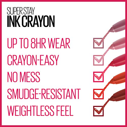 Buy now Maybelline SuperStay Ink Crayon Matte Longwear Lipstick With Built-in Sharpener, Forget The Rules, 0.04 Ounce at indiglob india