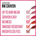 Buy now Maybelline SuperStay Ink Crayon Matte Longwear Lipstick With Built-in Sharpener, Forget The Rules, 0.04 Ounce at indiglob india
