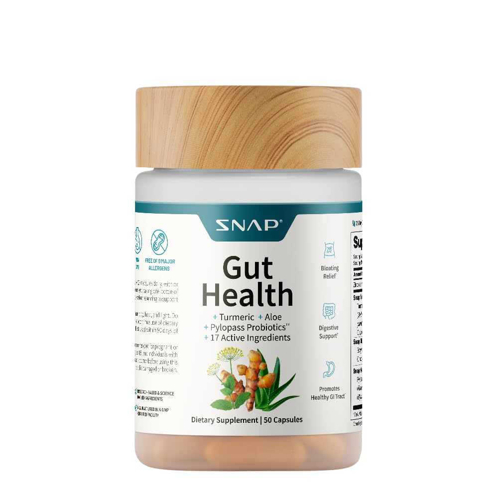 Snap Supplements Gut Health Supplement & Organic Spirulina Chlorella Bundle | Lipase Supplement, Probiotic Greens–Supports Digestion, Detox, Energy & Immune Health, 50 + 120 Vegan Capsules 30-Day Supply