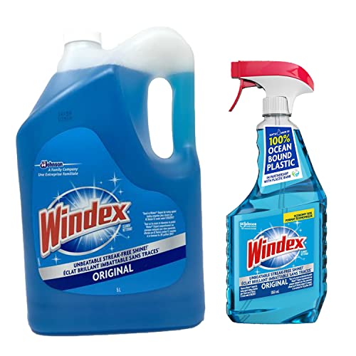 Buy now SC Johnson Windex Original Glass Cleaner Set: 5L refill +950 ml Trigger Spray at indiglob india