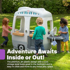 Buy now Step2 Adventure Camper Kids Playhouse, Indoor/Outdoor Playset with Kitchenette, Interactive Doorbell Sounds, 52-Piece Toy Accessories, Durable Plastic, For Toddlers 2+ Years at indiglob india