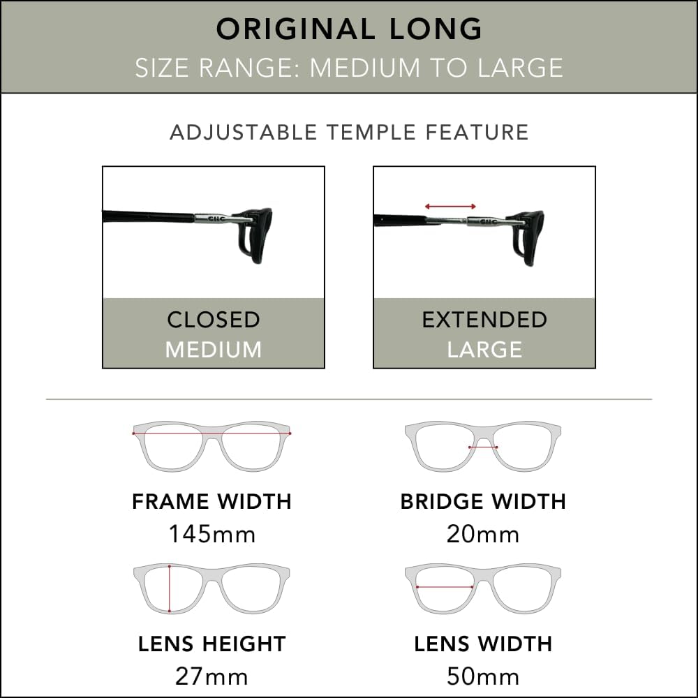 Buy now Clic Magnetic Reading Glasses for Men or Women, Computer Readers, Original Long (M-L, Black, 1.75 Magnification) at indiglob india