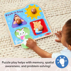 Buy now Melissa & Doug?? Ms. Rachelƒ?› Wooden Peek-a-Boo Jumbo Peg Puzzle, 4-Piece with Mirror, Toddler Toys for Boys and Girls Ages 1+ Years at indiglob india