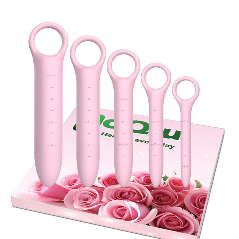5-Pack Silicone Dilators for Pelvic Floor for Women, Pink
