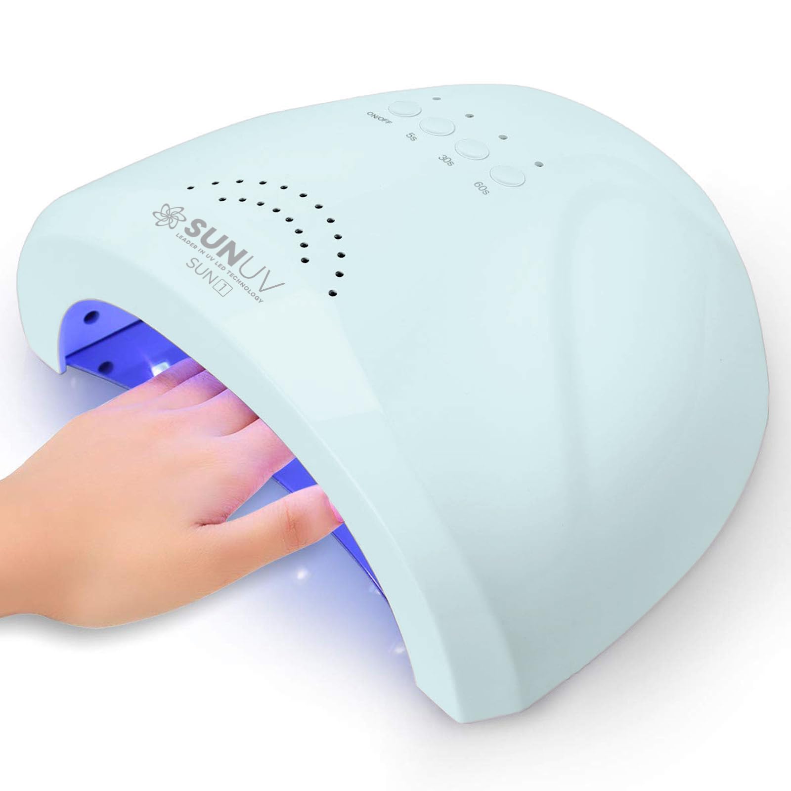SUNUV UV LED Nail Lamp, Gel Light for Nail Polish UV Dryer SUNONE White | Professional Fast Curing Lamp for All Gel Polishes, 3 Timers, Auto Sensor, Removable Base, Home DIY Salon Tool, Ideal Gift