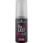 essence Fix & Last 18H Long-Lasting Makeup Fixing Spray, Waterproof | Keeps Makeup Flawless 18 Hours, Lightweight Non-Sticky Mist, Smudge Proof, Vegan & Cruelty Free, Paraben-Free, Fragrance-Free