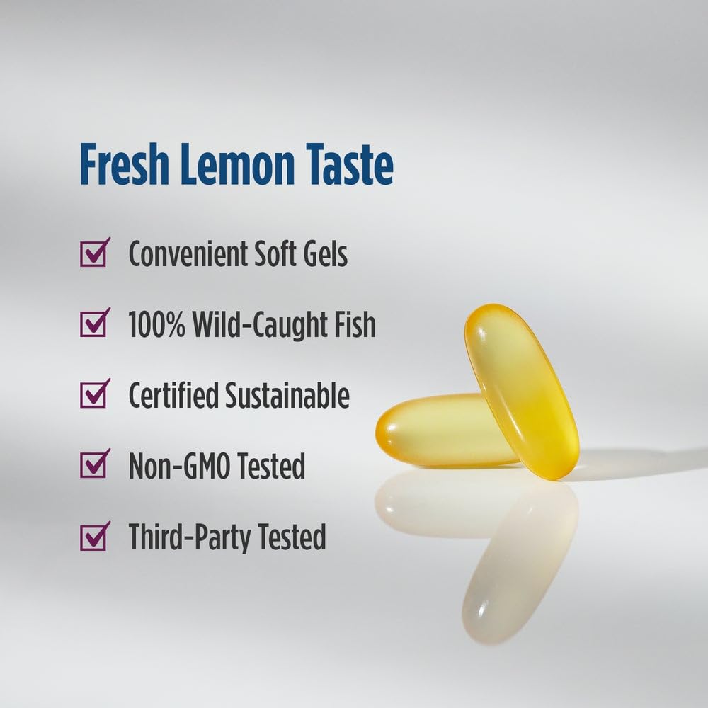 Nordic Naturals Complete Omega-3, w/EPA, DHA, & GLA, Lemon - 120 Softgels | 565mg Omega-3 per serving. Supports healthy skin, cognition & positive mood. Non-GMO. 60 servings per bottle.