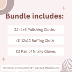 Buy now Cape Cod Polishing Metal Tin Bundle for Fine Metals | (12) 4X6 Polishing Cloths | (1) 12x12 Buffing Cloth | (1) Pair of Nitrile Gloves at indiglob india