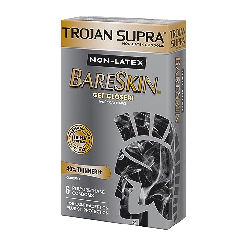 Buy now Trojan Supra Non-Latex Bareskin Lubricated Condoms, 6 ct at indiglob india