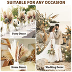 Buy now Seniny Pampas Grass, 80 Pcs Dried Pampas Grass Decor Tall 17", Natural Brown & White Pompous Grass | Bunny Tails Dried Flowers | Wheat Stalks | Reed for Boho Home Wedding Decor, Flower Arrangement at indiglob india