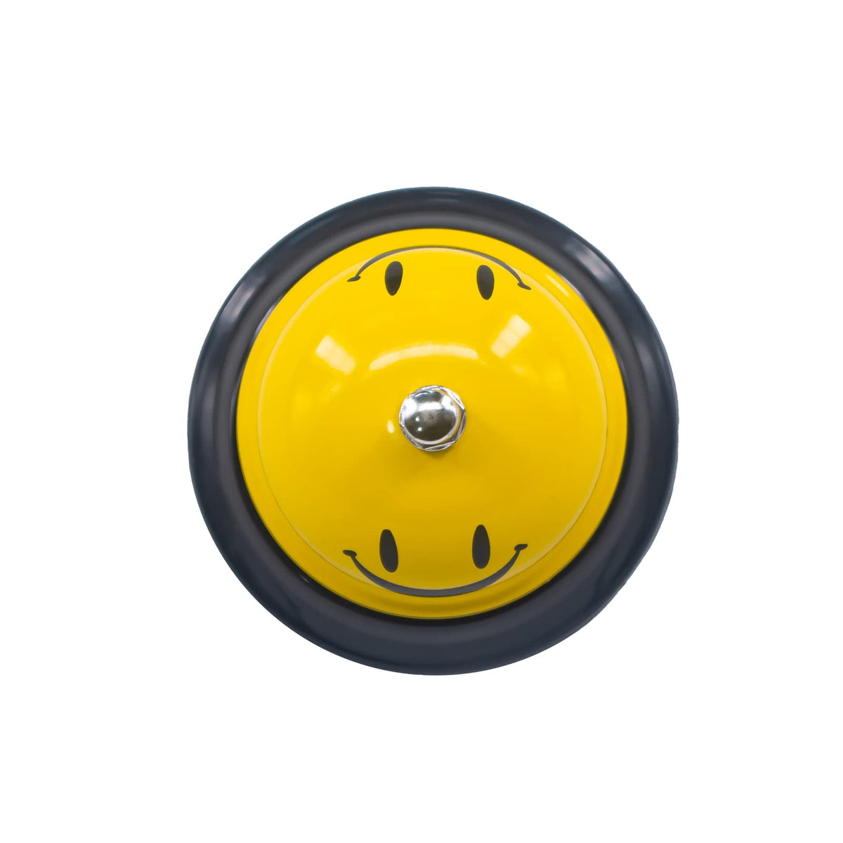 1 Pack Call Bell, Desk Service Bell, 3.35 Inch Diameter Metal Bell for Hotels, Schools, Pet Dog Training(Yellow, Smile)