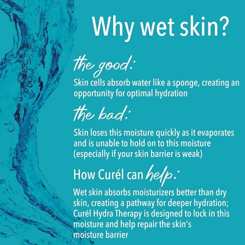 Buy now Curel Hydra Therapy, Itch Defense Moisturizer, Wet Skin Lotion, with Advanced Ceramide Complex, Vitamin E, & Oatmeal Extract, Helps to Repair Moisture Barrier, 12 Oz at indiglob india