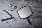 Buy now PROTECLE Hand Mirror, 10.3" L x 7.4" W Salon Barber Hairdressing Handheld Mirror with Handle, Square Black at indiglob india