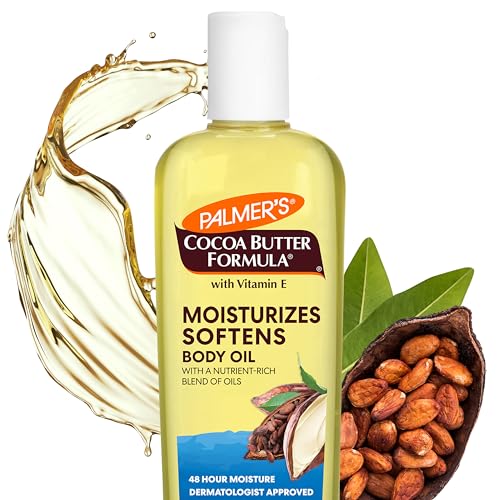 Buy now Palmer's Cocoa Butter Moisturizing Body Oil with Vitamin E, Radiant Looking Glow and Skin Hydration, Instant Absorption, Bath, Body and Shower, 8.5 Ounces at indiglob india