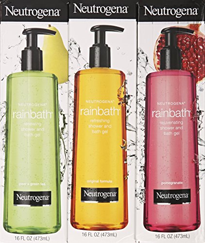 Buy now Neutrogena Rainbath Multi-pack of 3, 1 Original Formula, 1 Pomegranate and 1 Pear & Green Tea, 16 fl oz bottles at indiglob india