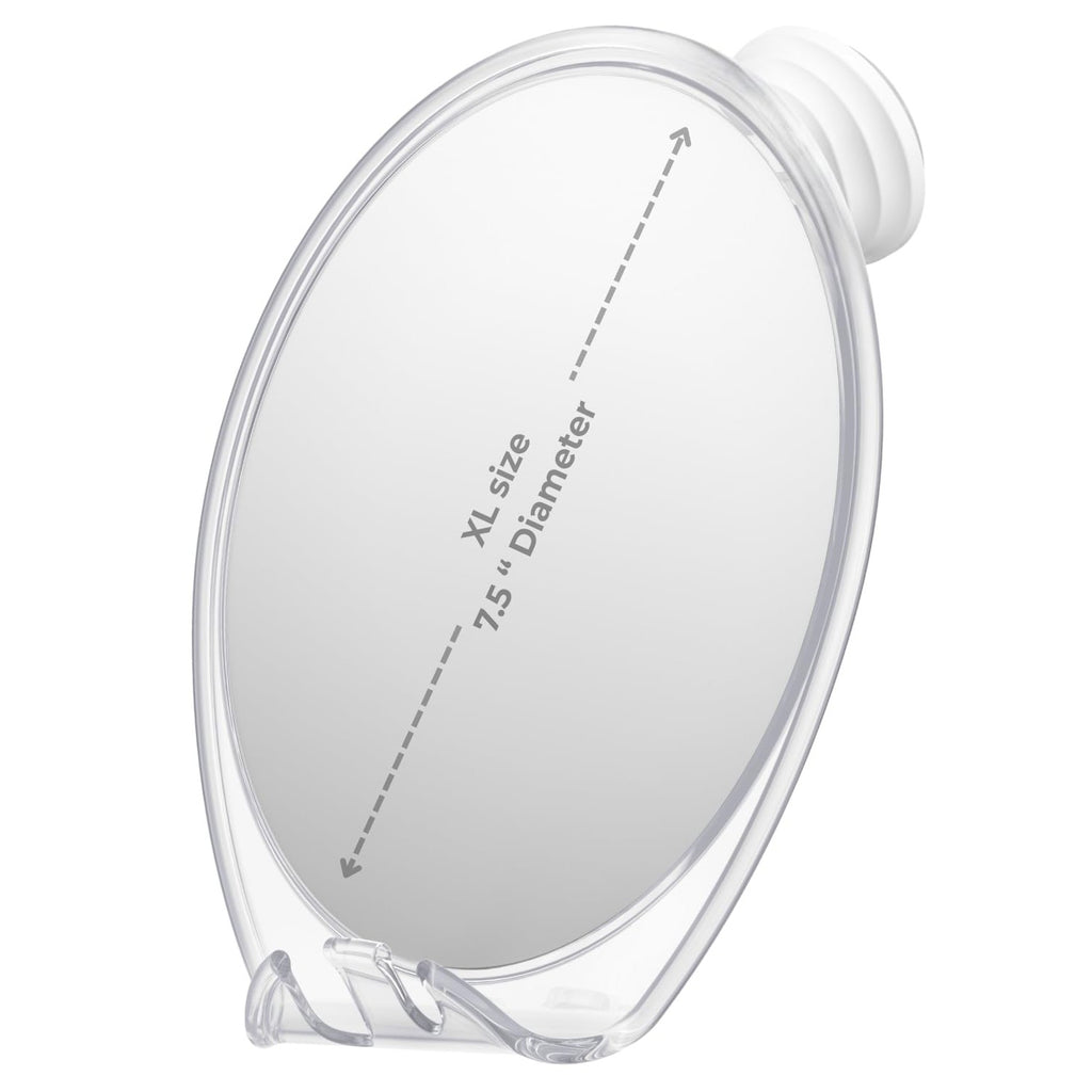 HONEYBULL Fogless Shower Mirror for Shaving with Suction Mount, White | Shatterproof Acrylic Bathroom Accessory With 360 Swivel & Built-in Razor Hook, Clear Reflection in Steam & No-Drill Setup