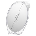 HONEYBULL Fogless Shower Mirror for Shaving with Suction Mount, White | Shatterproof Acrylic Bathroom Accessory With 360 Swivel & Built-in Razor Hook, Clear Reflection in Steam & No-Drill Setup