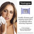 Buy now Neutrogena Makeup Remover Night Calming Cleansing Towelettes, Disposable Nighttime Face Wipes to Remove Dirt, Oil & Makeup, 25 ct at indiglob india