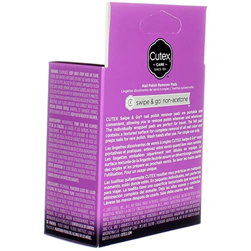 Buy now Cutex Care Swipe & Go Non-Acetone Nail Polish Remover Pads 10ct at indiglob india