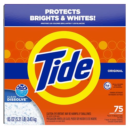 Buy now Tide Powder Laundry Detergent, Original Scent, 75 Loads, 85 oz at indiglob india