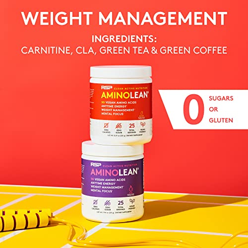 Buy now RSP Vegan AminoLean â€“ All-in-One Natural Pre Workout, Amino Energy, Weight Management with BCAAs, Complete Vegan Preworkout Powder, Pineapple Coconut at indiglob india