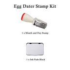 Egg Date Stamp Kit with Ink Pad, Month and Day Stamper for Farm Fresh Eggs Chicken Duck Turkey Goose Poultry Eggs