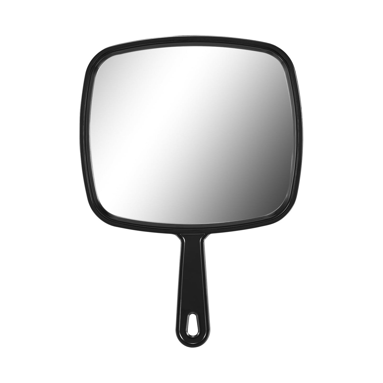 OMIRO 9.3" L x 6.6" W Hand Mirror, All Black Handheld Mirror with Handle | Salon Mirror Hand Held, Hangable, Travel Mirror for Men Women, Distortion-Free Reflection, for Shaving and Makeup