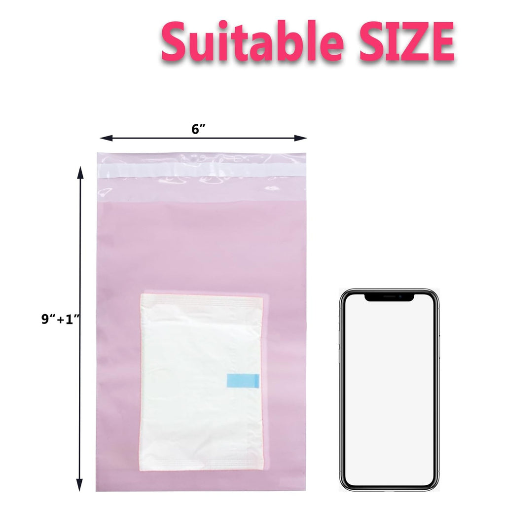 Sanitary Napkin Disposal Bags - Block Odors, Great Adhesion, Feminine Hygiene Disposal Bags for Tampons and Pads Pink 100Pcs