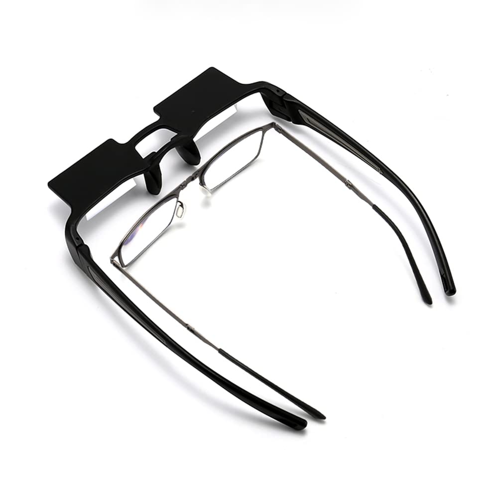 Horizontal Lazy Glasses 90 Degree for Lying Down Reading or Watching TV,Knitting Up Neck Relax, Prism Glasses for Looking Up Playing Mobile,Lightweight and Smooth Comfortable Frame Clear Vision