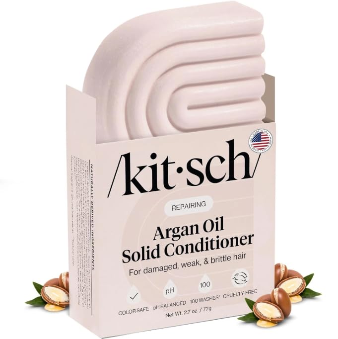 Buy now Kitsch Argan Oil Conditioner Bar â€“ Repairing Hair Conditioner for Damaged Hair, Anti-Frizz â€“ Strengthening, Moisturizing Hair Care â€“ Paraben, Silicone & Sulfate-Free â€“ Made in USA - 2.7 oz | Repairing, for Women and Men, Made in USA at indiglob india
